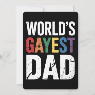 World's Gayest Dad LGBTQ Gay Pride Ally Rainbow Invitation
