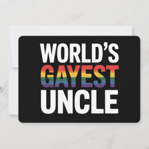 World's Gayest Uncle LGBTQ Gay Pride Ally Rainbow Invitation