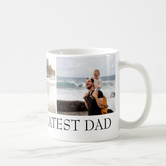 World's Greated Dad Modern Keepsake Photo Collage Coffee Mug (Right)