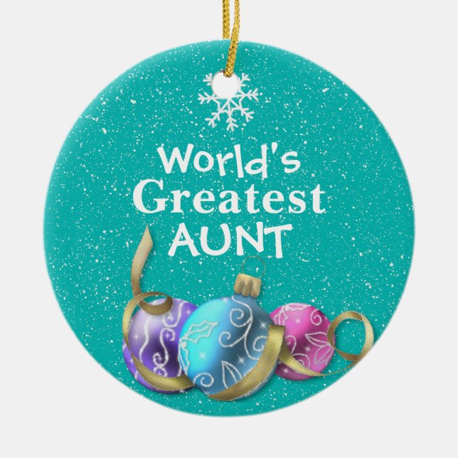World's Greatest Aunt Christmas Ornament (Front)