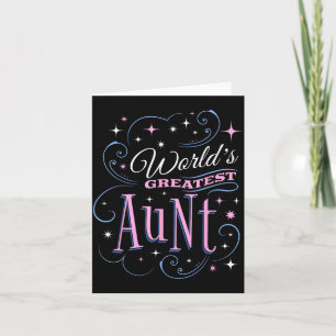 Worlds Greatest Aunt Cute Auntie Mothers Day Card