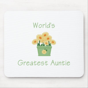 World's Greatest Auntie (flower) Mouse Pad
