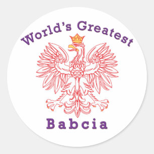 World's Greatest Babcia Eagle Classic Round Sticker