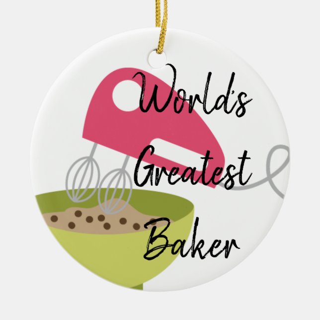 World's Greatest Baker Ceramic Tree Decoration (Front)