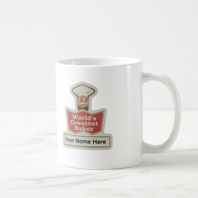 World's Greatest Baker Retro Cartoon Custom Mug (Right)