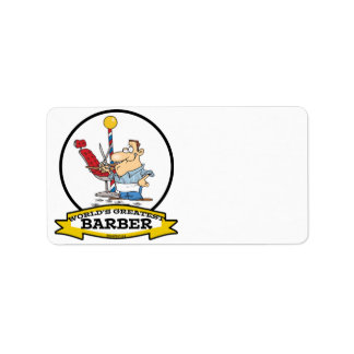 WORLDS GREATEST BARBER MEN CARTOON LABEL