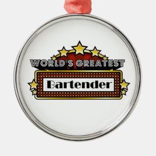 World's Greatest Bartender Metal Tree Decoration
