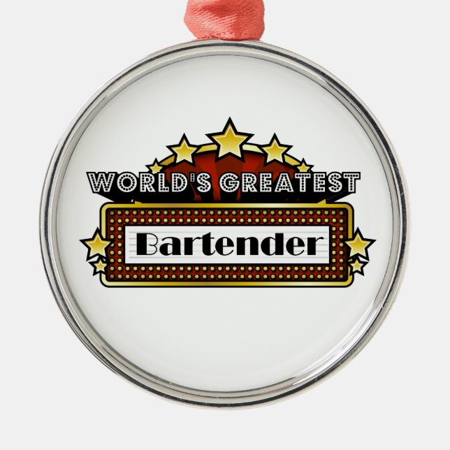 World's Greatest Bartender Metal Tree Decoration (Front)