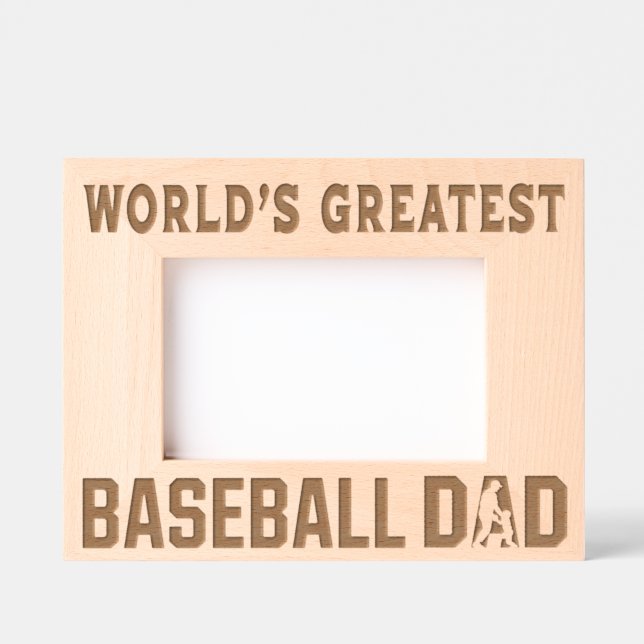 World's Greatest Baseball Dad Etched Frames (Front)