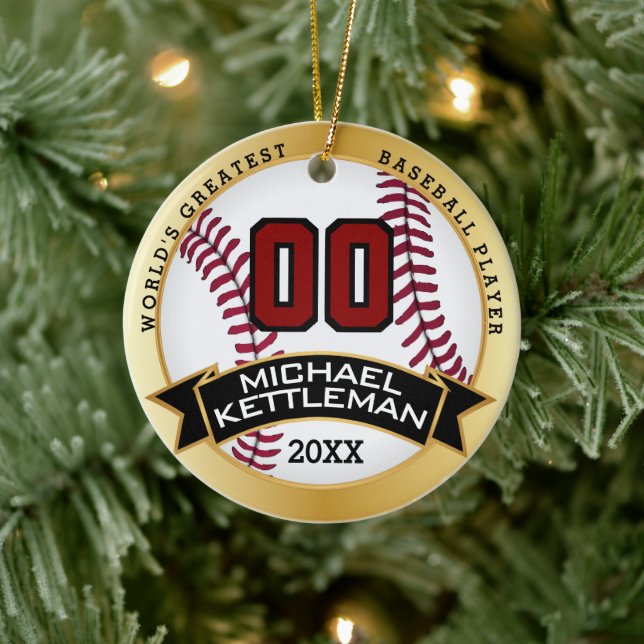 World's Greatest Baseball Player Ceramic Ornament (Tree)