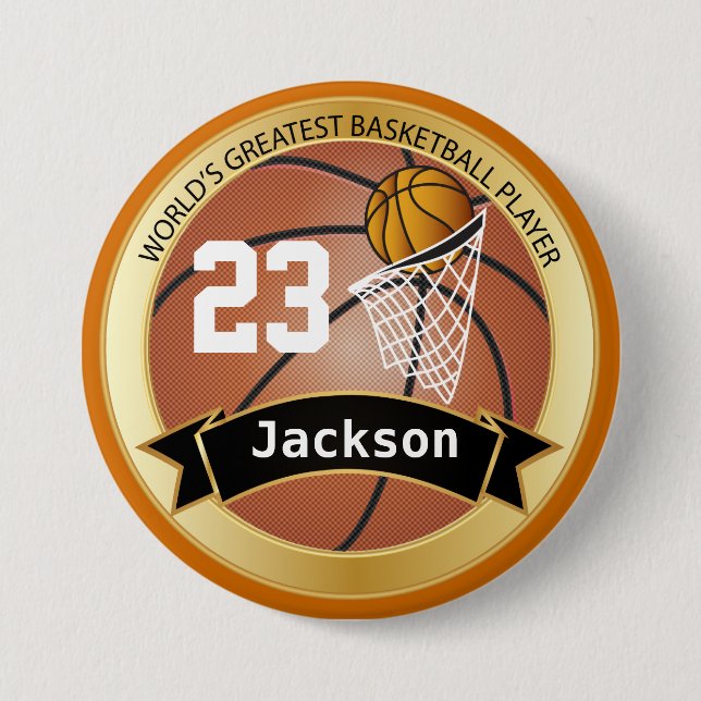 World's Greatest Basketball Player 7.5 Cm Round Badge (Front)