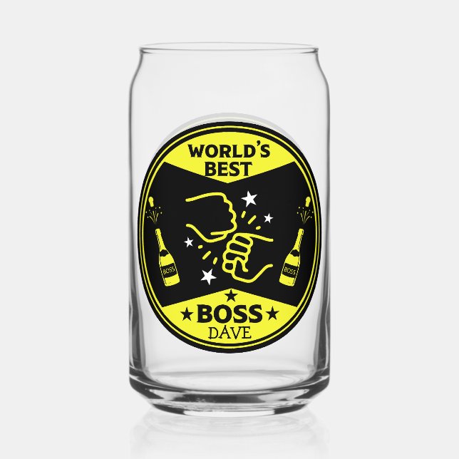 World's Greatest Boss Can Glass (Front)