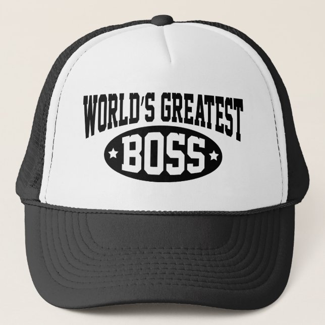 World's Greatest Boss Coffee Mug Trucker Hat (Front)