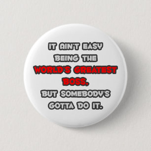 World's Greatest Boss Joke 6 Cm Round Badge