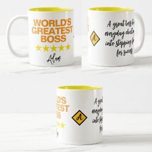 World's Greatest Boss Mug (Name Initial Quote)