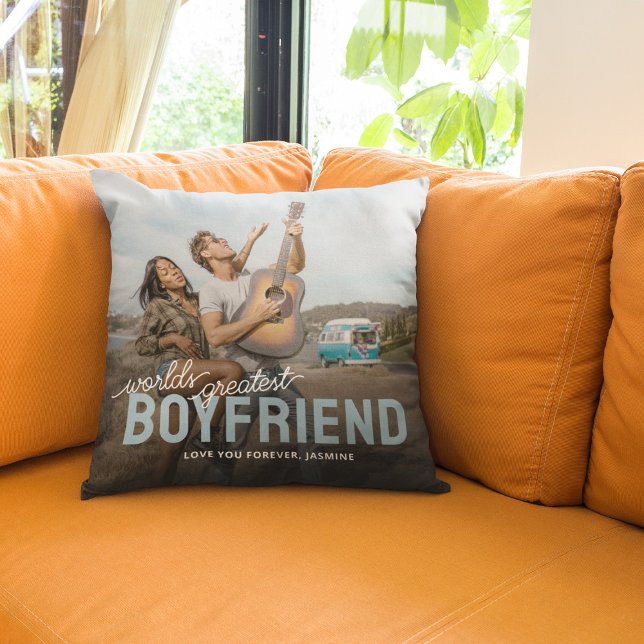 Worlds Greatest Boyfriend Photo Cushion (Creator Uploaded)