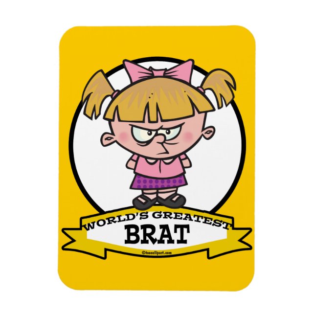 WORLDS GREATEST BRAT CARTOON MAGNET (Vertical)