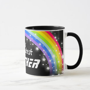 "World's greatest BROTHER" rainbow black mug