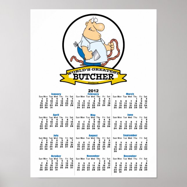 WORLDS GREATEST BUTCHER MEN CARTOON POSTER (Front)