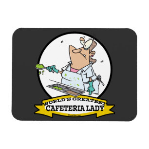 WORLDS GREATEST CAFETERIA LADY CARTOON MAGNET