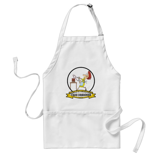 WORLDS GREATEST CAKE DESIGNER WOMEN CARTOON STANDARD APRON (Front)