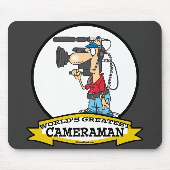 WORLDS GREATEST CAMERAMAN MEN CARTOON MOUSE PAD (Front)