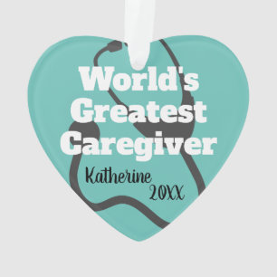 World's Greatest Caregiver Personalised Christmas Ornament