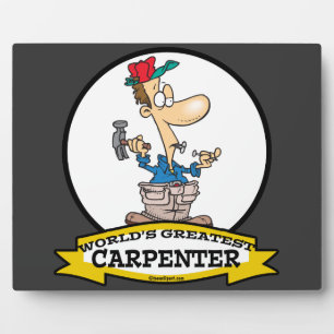 WORLDS GREATEST CARPENTER MEN CARTOON PLAQUE