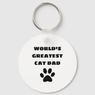 World's Greatest Cat Dad Custom Text Personalised Key Ring