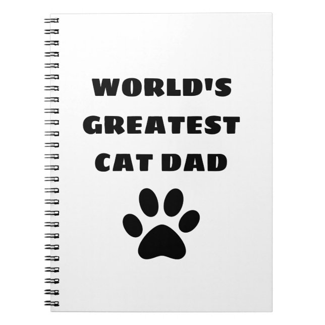 World's Greatest Cat Dad Custom Text Personalized Notebook (Front)