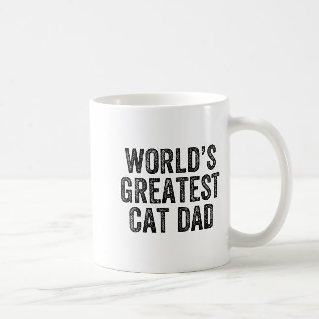 World's Greatest Cat Dad Funny Dad Joke Father's D Coffee Mug (Right)