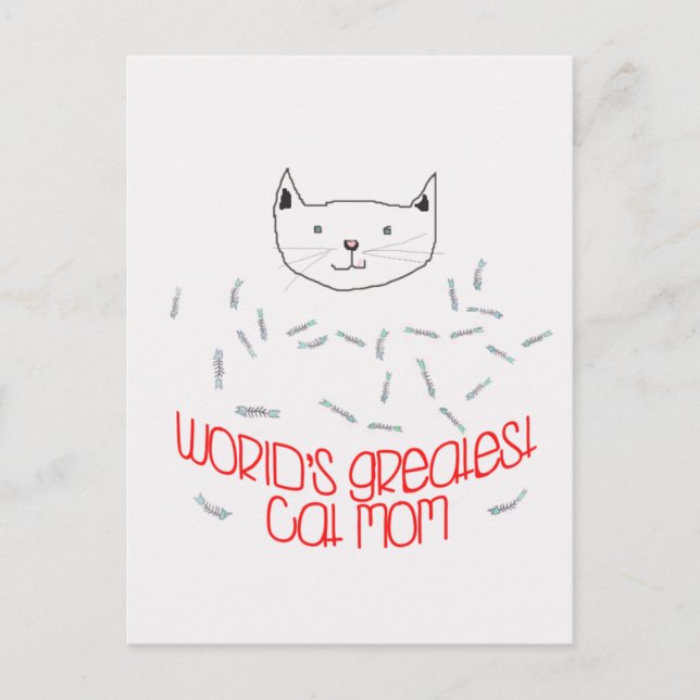 WORLD'S GREATEST CAT MOM Postcard (Front)