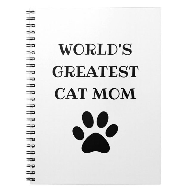 World's Greatest Cat Mum Custom Text Personalised Notebook (Front)