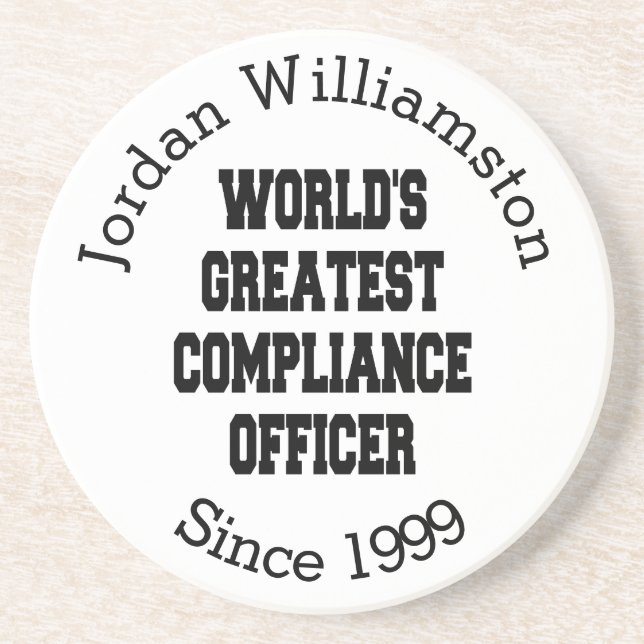 Worlds Greatest Compliance Officer Coaster (Front)