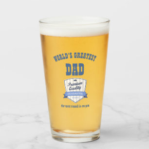 Worlds GREATEST DAD - BEER Gifts For Him PINT Glass