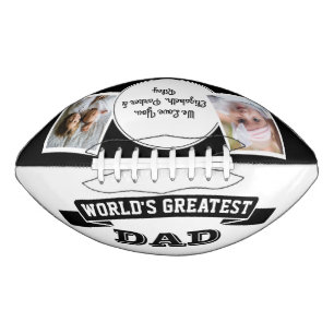 World's Greatest Dad Black White 2 Photo Collage Football