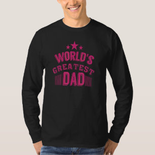 Worlds Greatest Dad - Cute Red Fathers Day T-Shirt