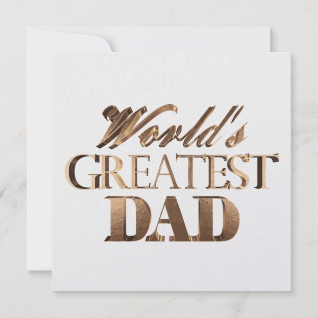 World's Greatest Dad Elegant Text Gold Typography Card (Front)
