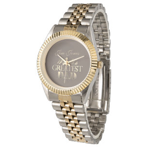 World's Greatest Dad Elegant Typography Add Name Watch