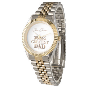 World's Greatest Dad Elegant Typography Add Name Watch