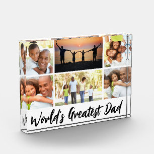 Worlds Greatest Dad Family Pictures Photo Collage Block