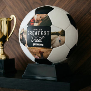 World's Greatest Dad Father's Day 4 Photo Collage Soccer Ball