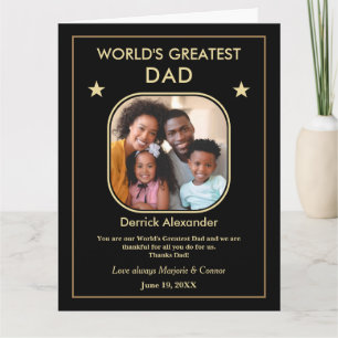 World's Greatest Dad Father's Day Photo Big Custom Card