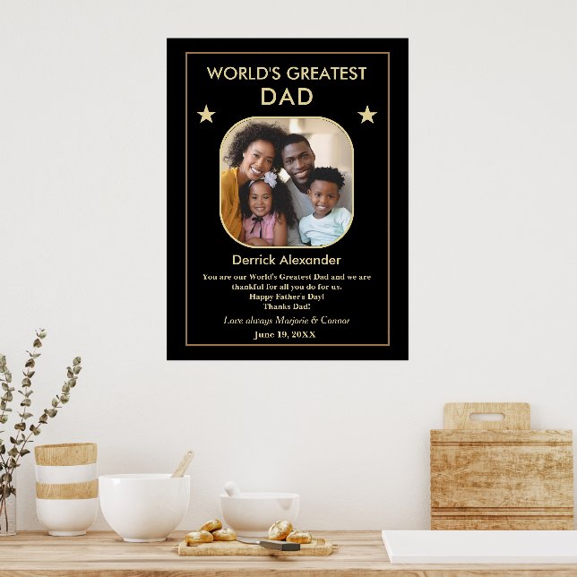World's Greatest Dad Father's Day Photo Custom   Poster (Kitchen)
