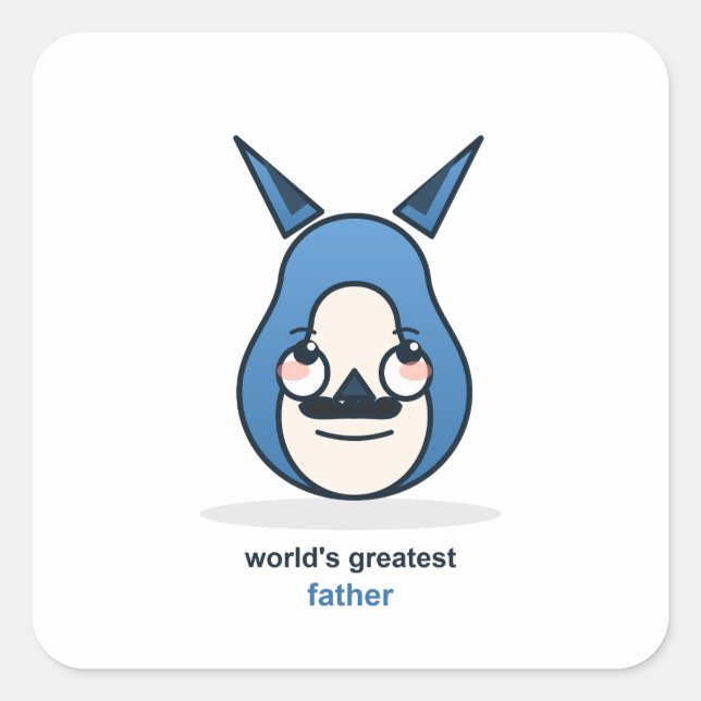 World's Greatest Dad Fox Square Sticker (Front)