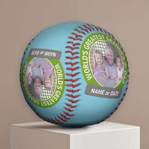 World's Greatest Dad Grandpa Custom Photo Template Baseball