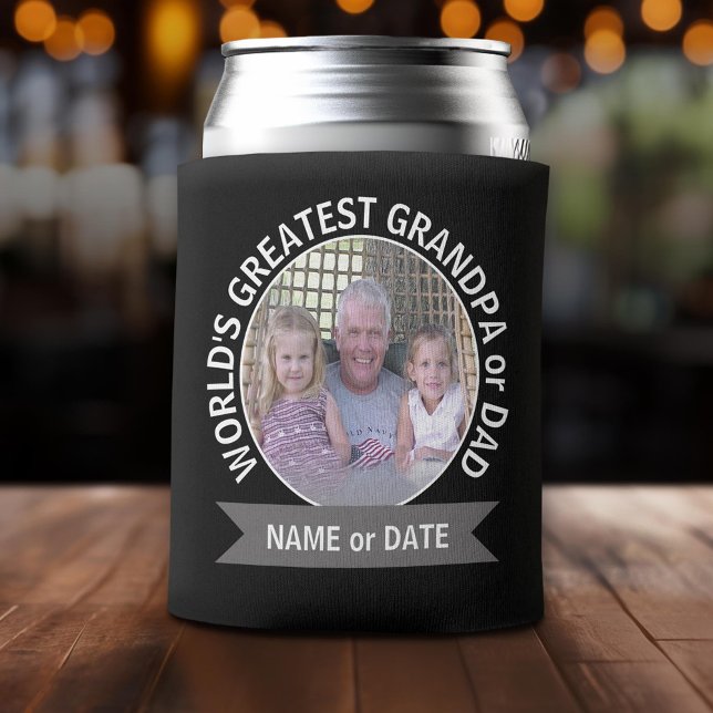 World's Greatest Dad Grandpa Custom Photo Template Can Cooler (Custom Can Cooler)