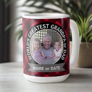 World's Greatest Dad Grandpa Custom Photo Template Coffee Mug