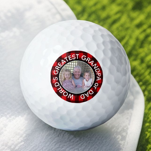 World's Greatest Dad Grandpa Custom Photo Template Golf Balls (Custom Golf Ball)