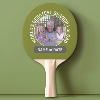 World's Greatest Dad Grandpa Custom Photo Template Ping Pong Paddle